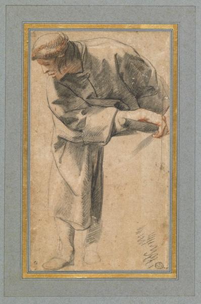 Etude d'homme debout penché en avant, Jacob Jordaens, 1650 vers,1660 et