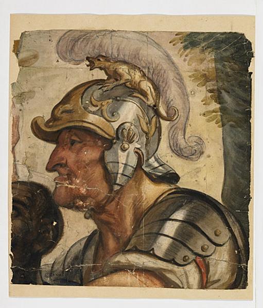 Buste de guerrier casqué, Jacob Jordaens, 1660-1665