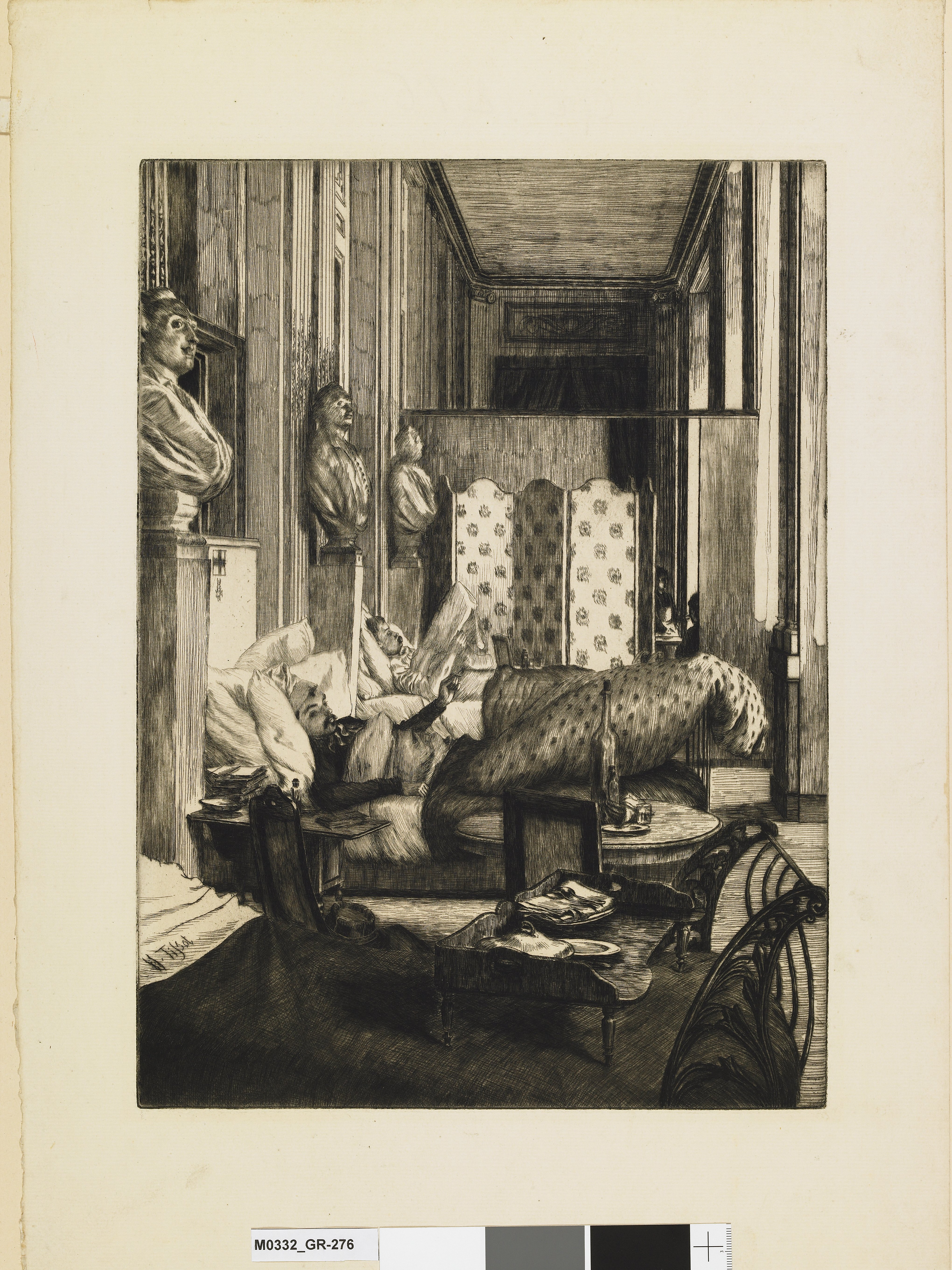 Le foyer de la Comédie Française pendant le Siège de Paris, James Tissot, 1877