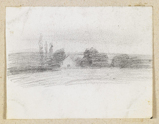 Maison de ferme au milieu d'arbres, Jean Gigoux, 19e siècle