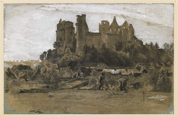 Vue du château de Pierrefonds avant sa restauration, Jean Gigoux, 19e siècle