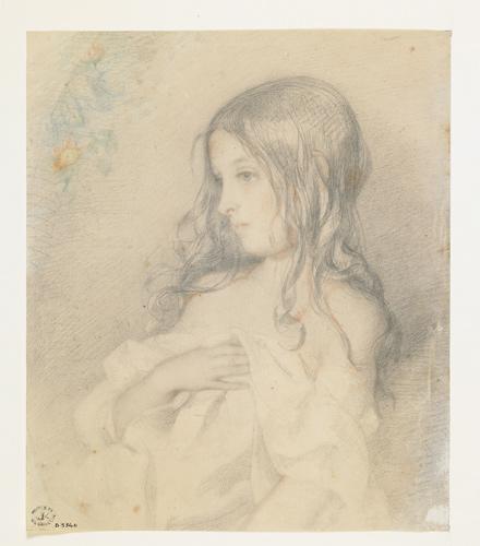 Tête de fillette assise : Edith, Jean Gigoux, 19e siècle