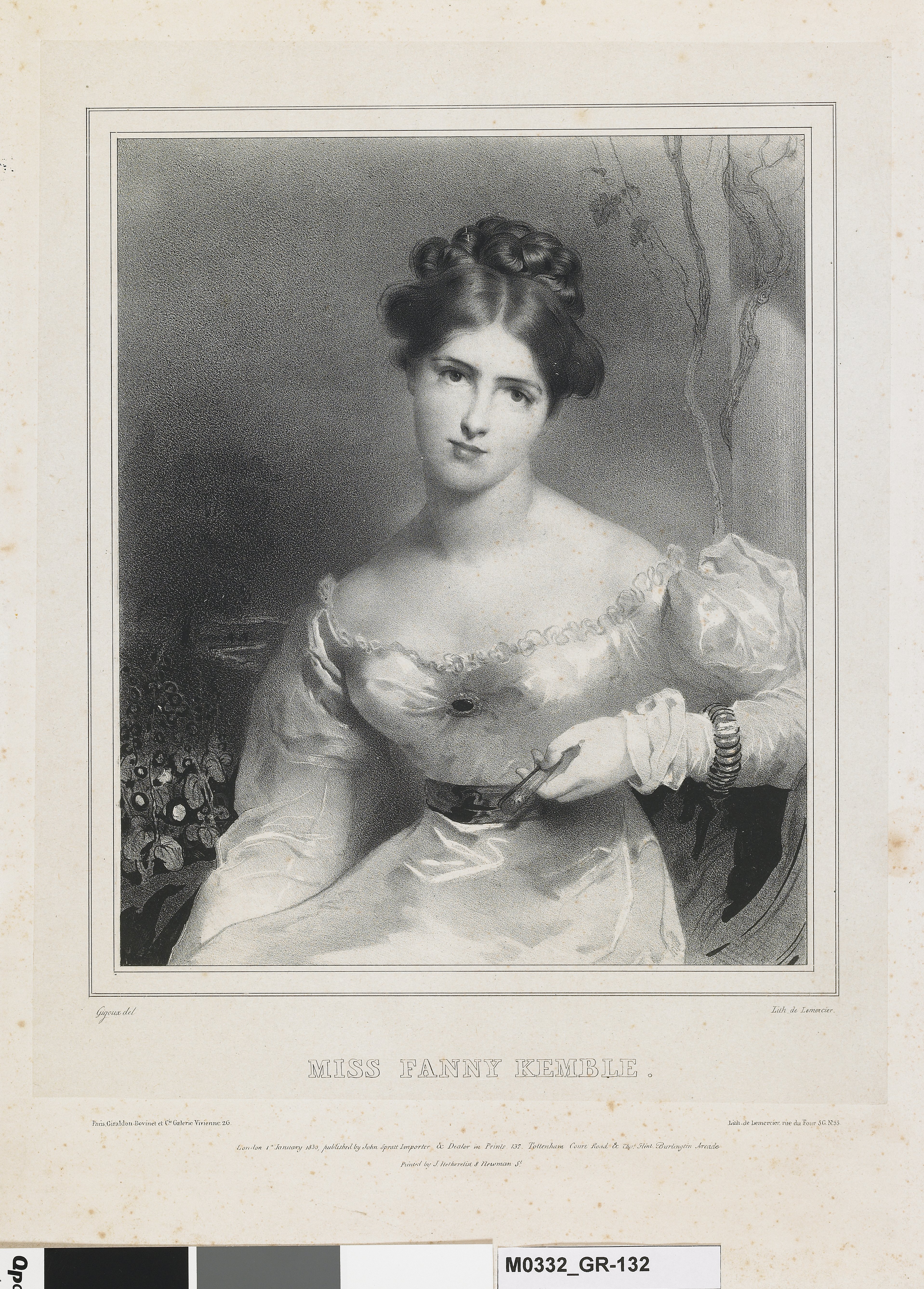 Portrait de Fanny Kemble, Jean Gigoux, 1830