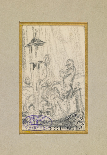 Croquis de trois personnages, Théobald Chartran, 3e quart 19e siècle, 1er quart 20e siècle
