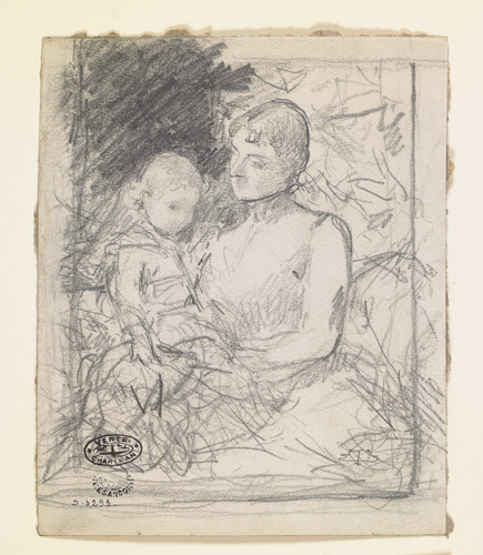 Femme assise tenant un enfant sur ses genoux_0