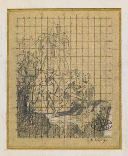 Personnages portant un cadavre, Théobald Chartran, 2e moitié 19e siècle, 1er quart 20e siècle