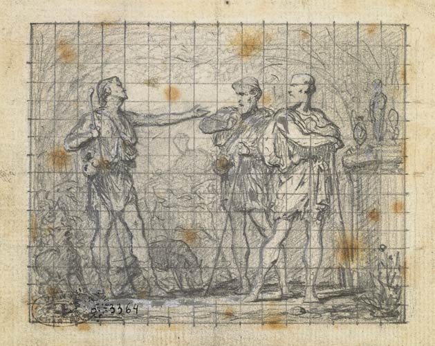 Scène mythologique ou antique, Théobald Chartran, 3e quart 19e siècle, 1er quart 20e siècle