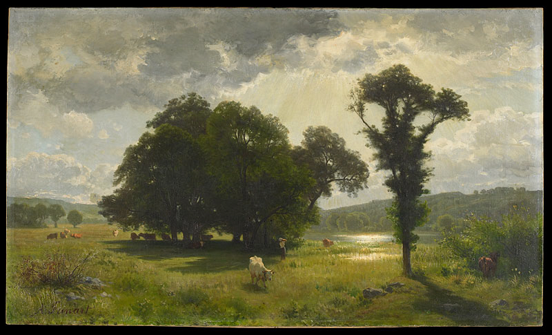 Pâturages aux bords d’une rivière - 1880, Antonin Fanart, 1880 vers