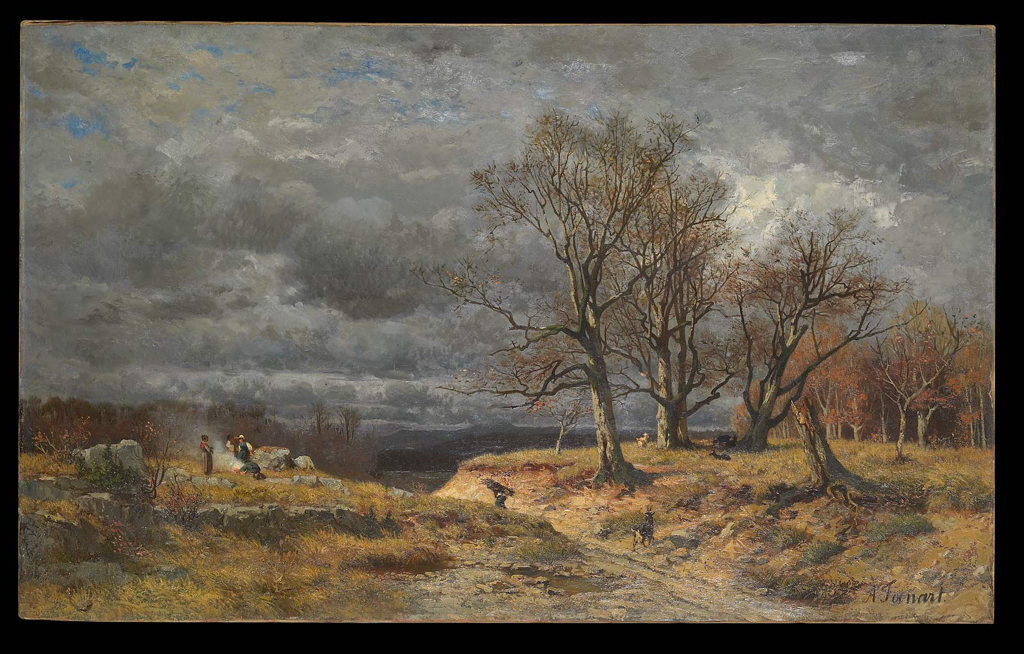 Giboulées de mars : vue prise aux abords de la forêt de Chaux (environ d’Arc-et -Senans), Antonin Fanart, 1884