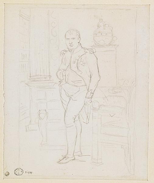 Etude pour le portrait de Napoléon dans son cabinet de travail, David, 1812