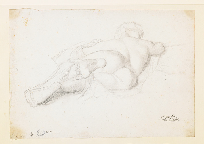 Étude d’après l’Hermaphrodite Borghèse, Hippolyte Flandrin, 1833
