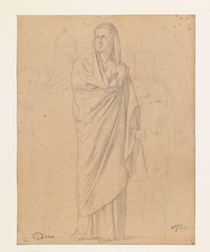 Étude de la figure du roi Balak pour "La prophétie de Balaam", Hippolyte Flandrin, 1857