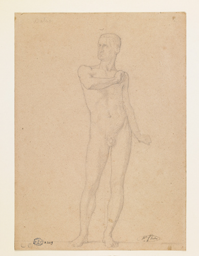 Étude de la figure du roi Balak pour "La prophétie de Balaam", Hippolyte Flandrin, 1857