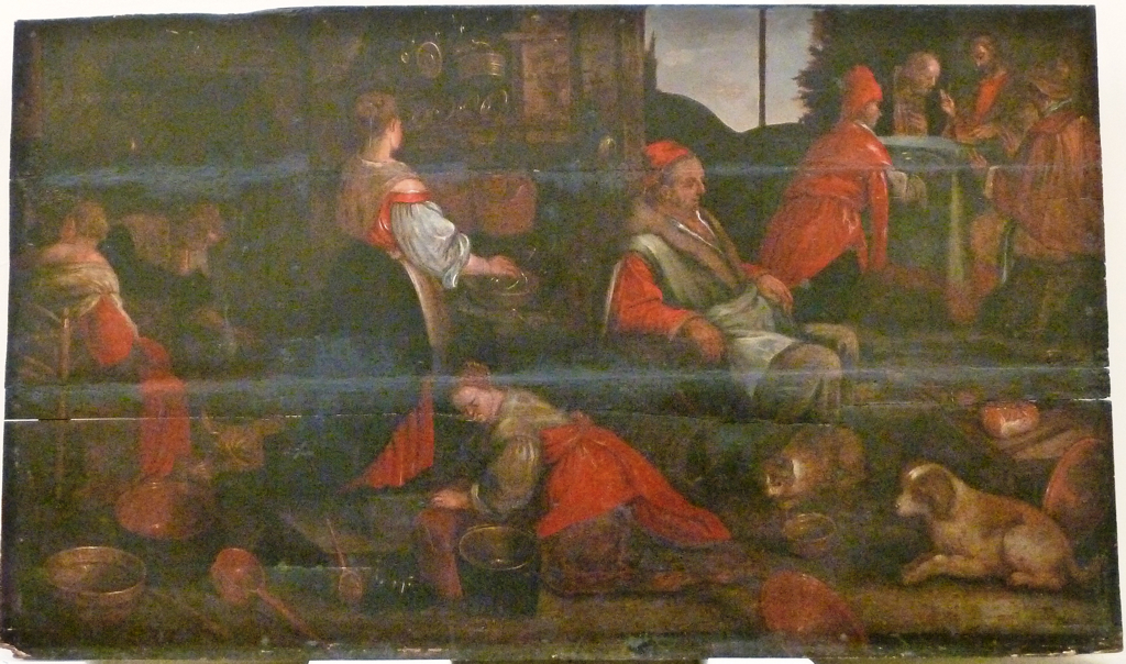 Le Repas à Emmaüs, réunissant le Christ, saint Luc et saint Cléophas ; Les pèlerins d'Emmaüs, Jacopo Bassano, 18e siècle