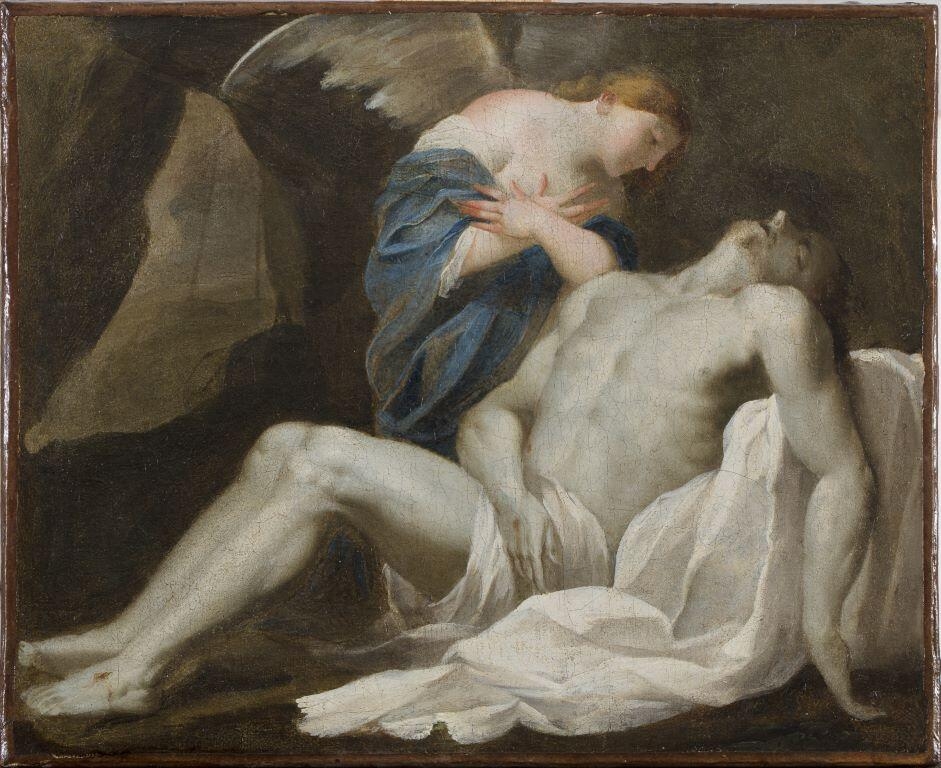 Le Christ au tombeau veillé par un ange, Lubin Baugin, 17e siècle
