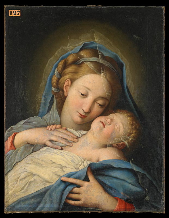 Vierge à l'enfant endormi, Il Sassoferrato, 17e siècle