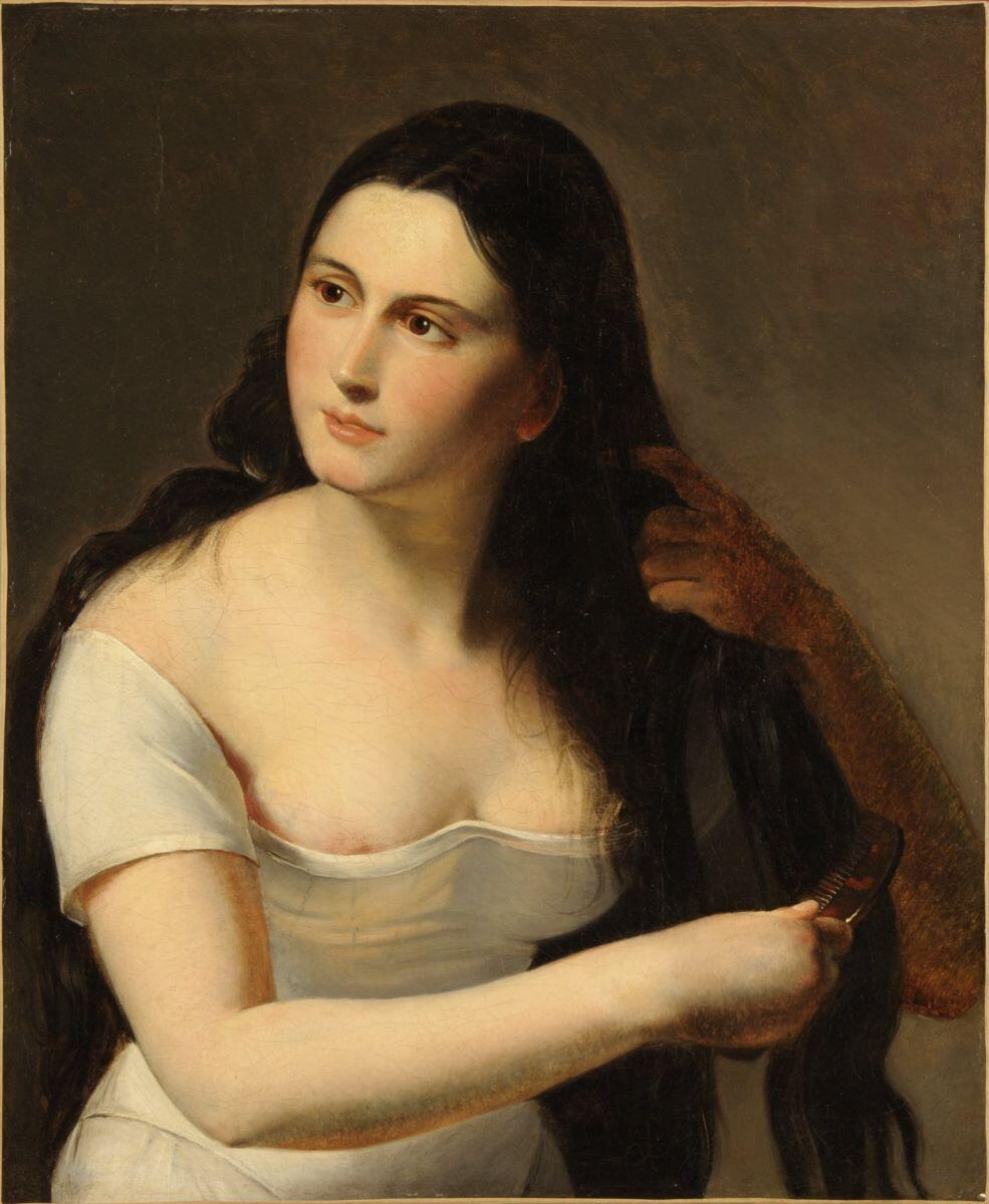 Jeune fille à sa toilette, Claude-Marie Dubufe, 19e siècle