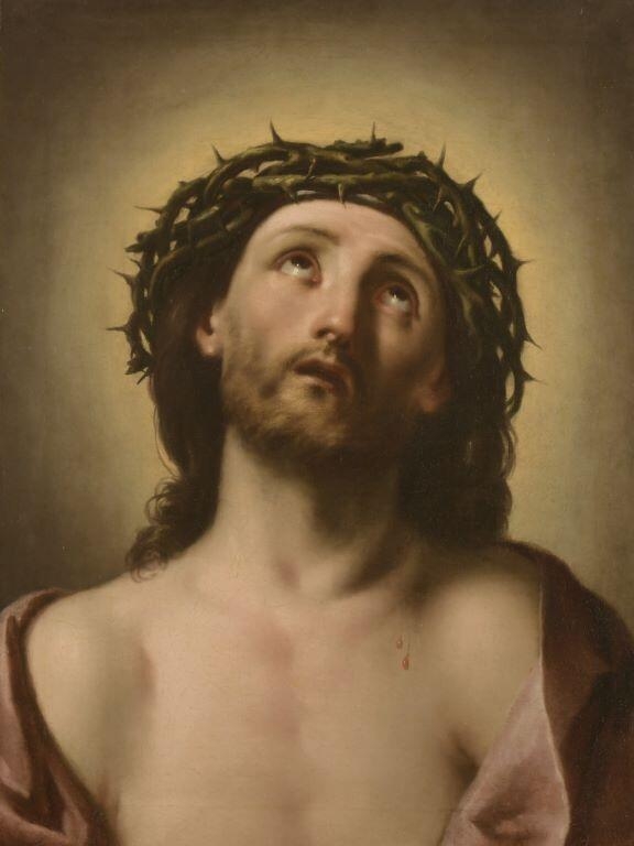 Tête de Christ couronnée d'épines ; Ecce homo, Francesco Trevisani, 1er quart 18e siècle