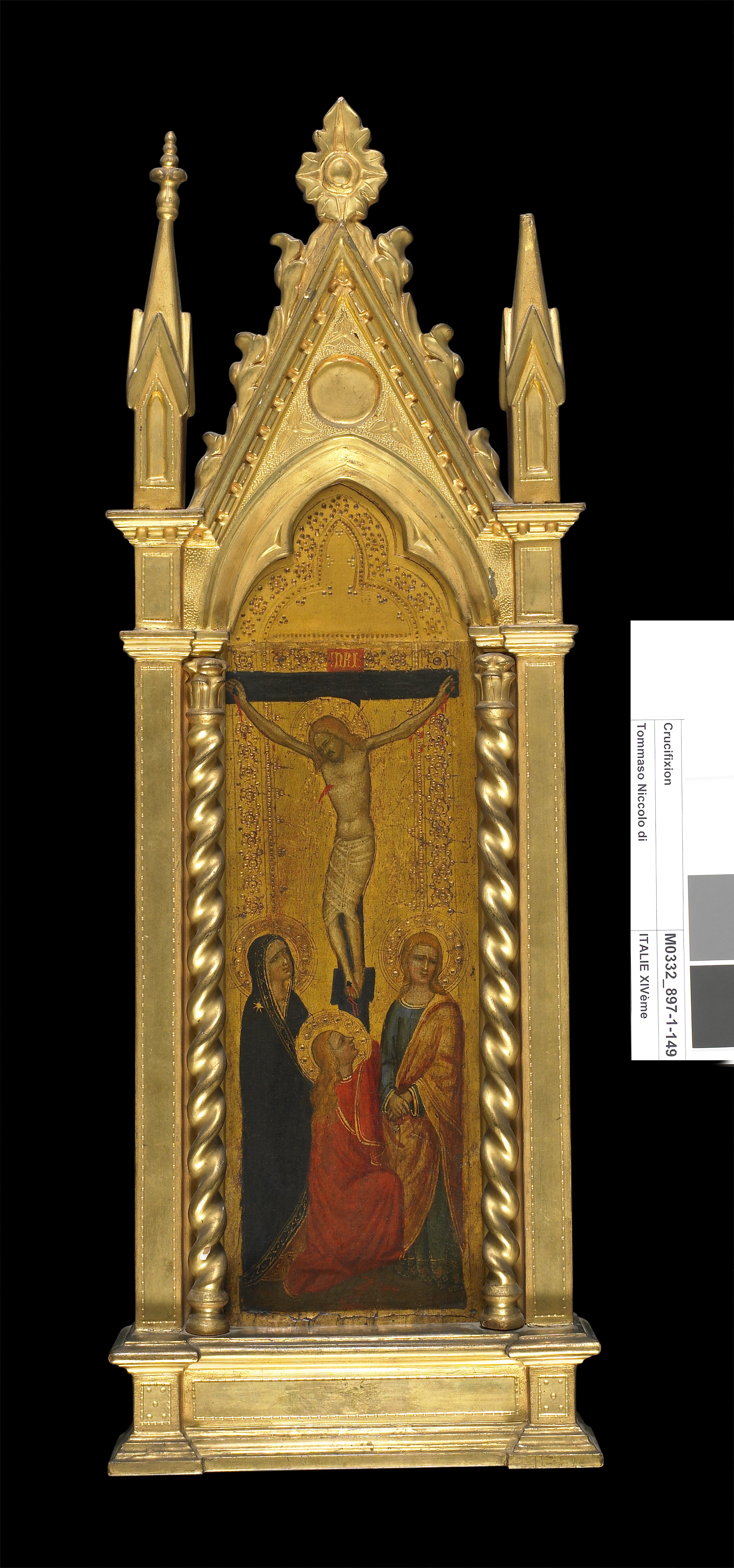 Christ crucifié entre la Vierge, saint Jean l'Evangéliste et sainte Marie-Madeleine, Niccolo di Tomaso, 1360-1365