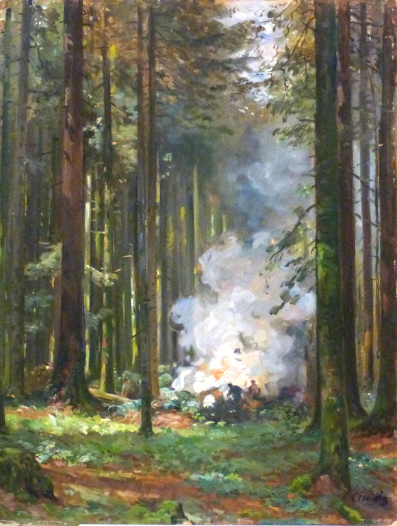 Feu de forêt, Léon Tirode, 19e siècle, 20e siècle