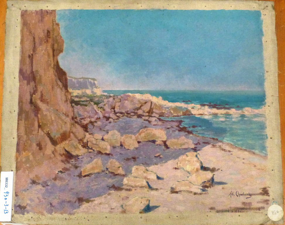 Paysage méditerranéen, falaise et bord de mer, Jean-Adolphe Chudant, 2e moitié 19e siècle, 1ère moitié 20e siècle