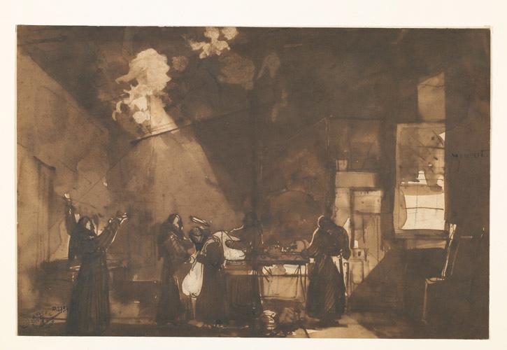 Scène de miracle dans un couvent, François Marius Granet, 19e siècle