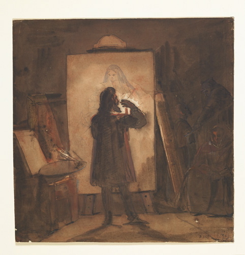 Peintre dans son atelier, François Marius Granet, 19e siècle