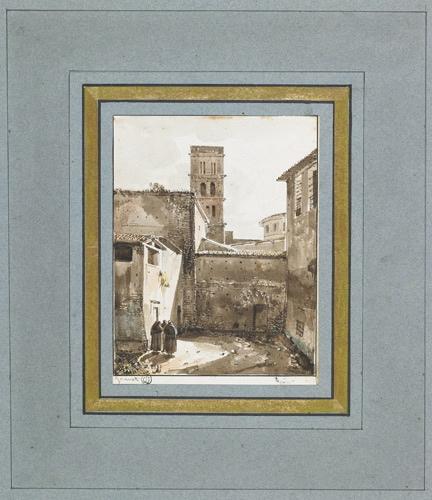 La fabrique de Santa Croce in Gerusalemme à Rome, François Marius Granet, 19e siècle
