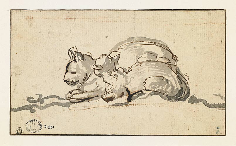 Etude de deux chats, Jean-Baptiste Greuze, 18e siècle
