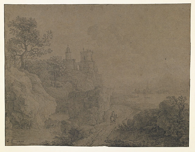 Paysage avec cavalier, Simon-Mathurin Lantara, 18e siècle