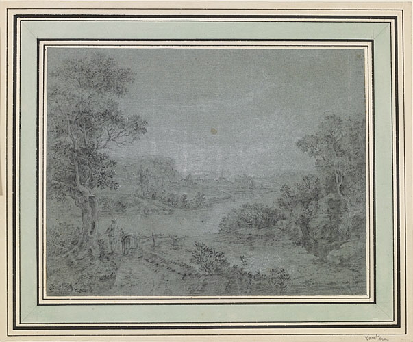 Paysage avec rivière, Simon-Mathurin Lantara, 18e siècle