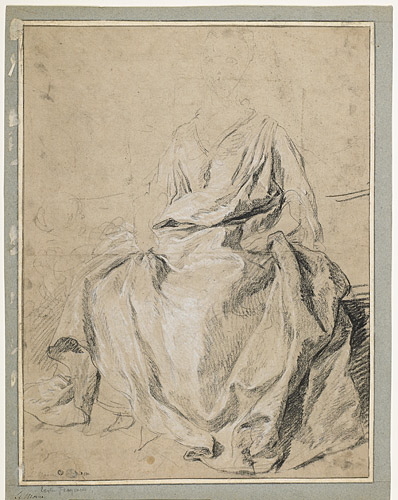 Etude pour un portrait de dame vue de face, François Lemoyne, 1725 entre,1727 et