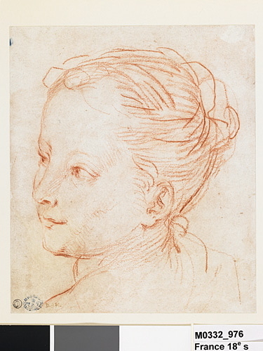 Tête de jeune fille, Noël Nicolas Coypel, 18e siècle
