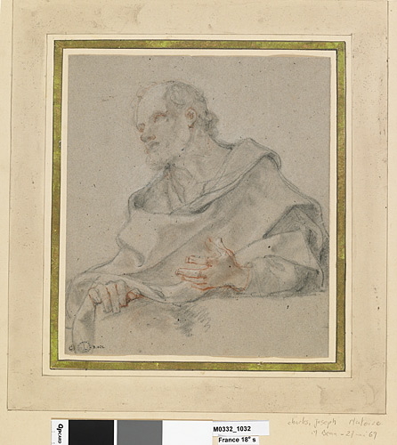 Etude de personnage drapé, de trois quarts à gauche, Charles Natoire, 1745 entre,1750 et