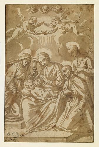 L'enfant Jésus sur les genoux de la Vierge, Alessandro Turchi, 17e siècle