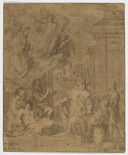 Saint Louis soignant ses soldats atteints de la peste, Louis Testelin, 17e siècle