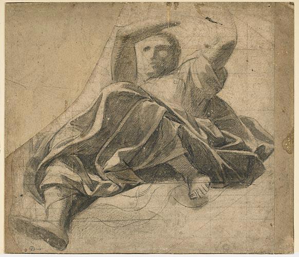 Etude de figure drapée, Claude II Audran, 17e siècle