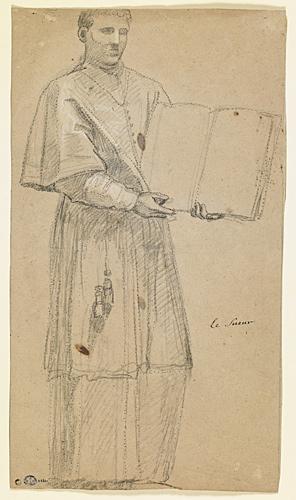 Etude de religieux, Claude II Audran, 17e siècle