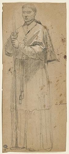 Etude de religieux (diacre ?), Claude II Audran, 17e siècle