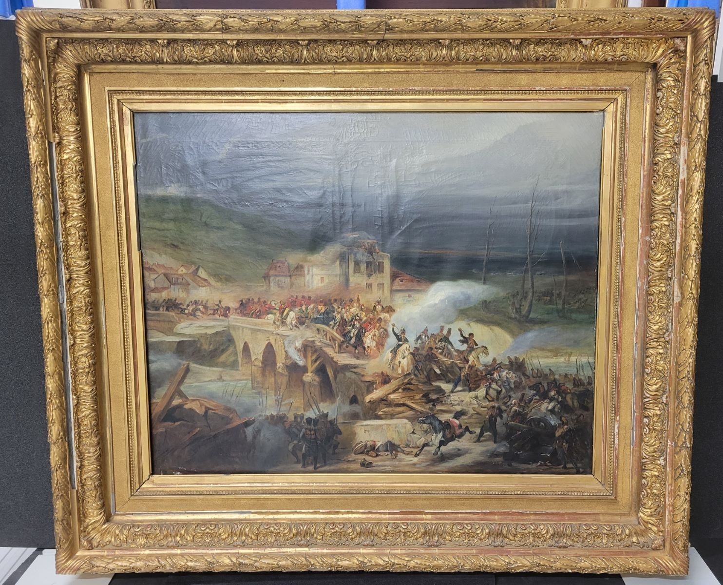 Le général Claude-Pierre Pajol chargeant l'ennemi sur le pont de Montereau (18 février 1814), Edouard Alexandre Odier, 1857