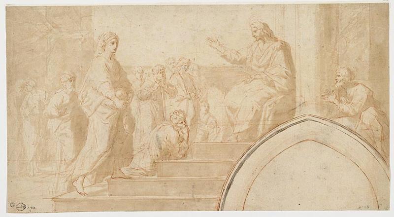 Prédication du Christ (?) (recto) ; portrait d'homme (verso), Vuez, Arnould de