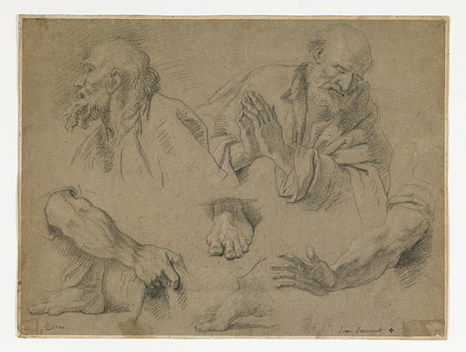 Feuille d'études d'après la Pêche miraculeuse, Jean Jouvenet, 1706 après