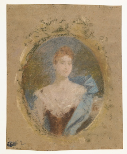 Portrait de femme en médaillon, Jules Louis Machard, 2e moitié 19e siècle
