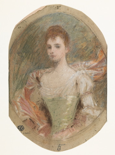 Portrait de femme en médaillon, Jules Louis Machard, 2e moitié 19e siècle