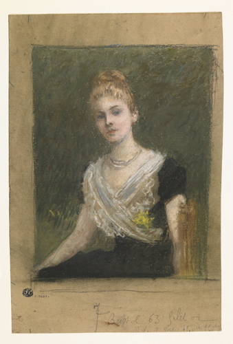 Portrait de femme à la robe noire, Jules Louis Machard, 2e moitié 19e siècle