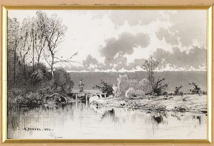 Personnage sur un petit pont de bois_0