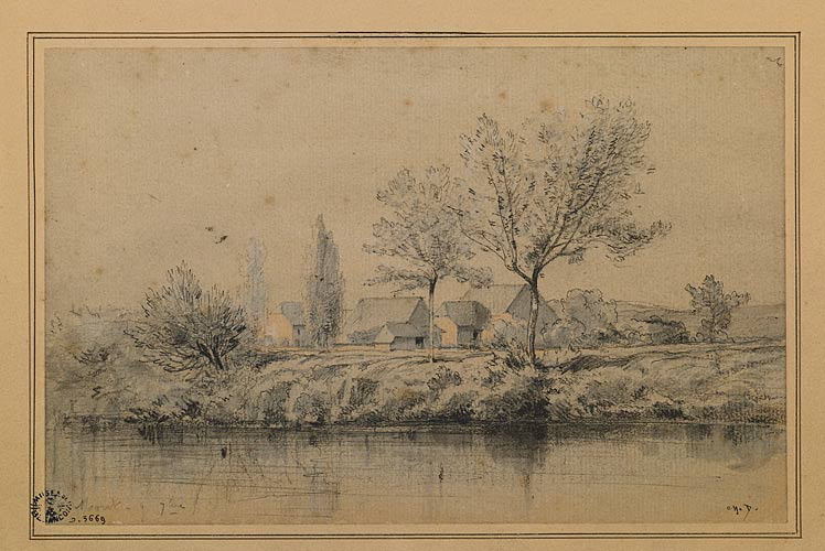 Rivière et village de Moret (Haute-Saône), Charles Donzel, 19e siècle