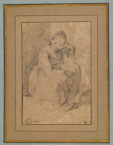 Etude d'une femme assise, Ferrau Fenzoni, 1585 vers
