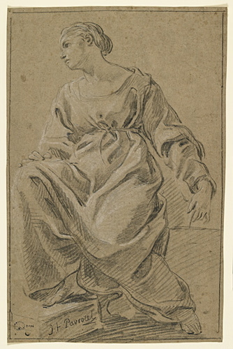 Etude de femme assise, Joseph François Parrocel, 1751 vers