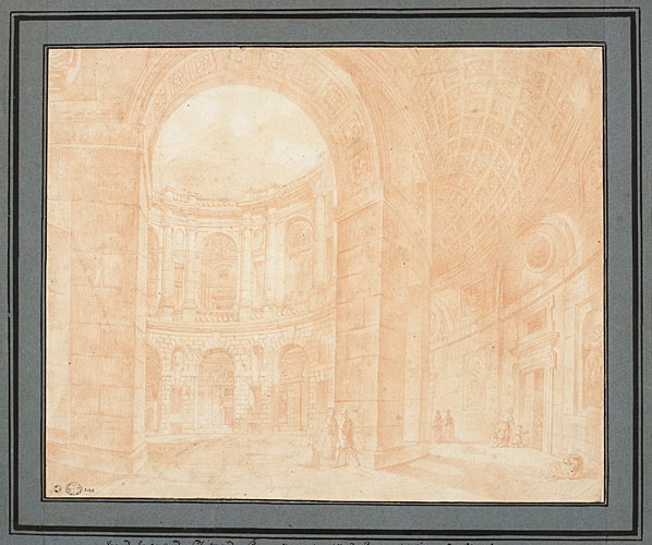 La cour du palais Farnèse à Caprorola, Pierre Adrien Pâris, 1771 entre,1774 et